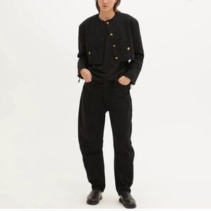 HALFBOY Banana Leg Jeans Women's 31 Black Denim‎ barrel NWTs timeless luxury